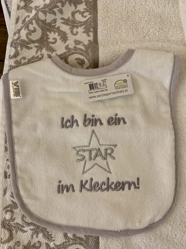 Baby-Lätzchen mit Spruch, weiss