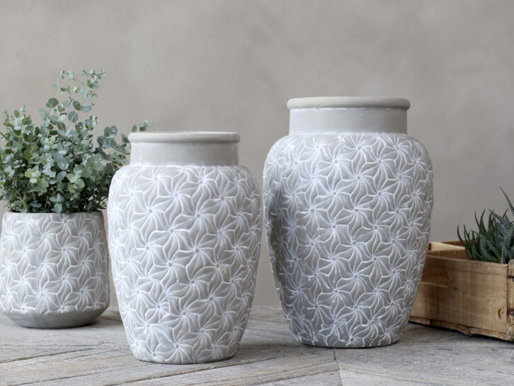 Colmar Vase, franz. grau, von Chic Antique, H32cm/D20,5cm