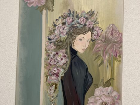 Ölgemälde auf Leinwand, Blumenmädchen, 40x60cm