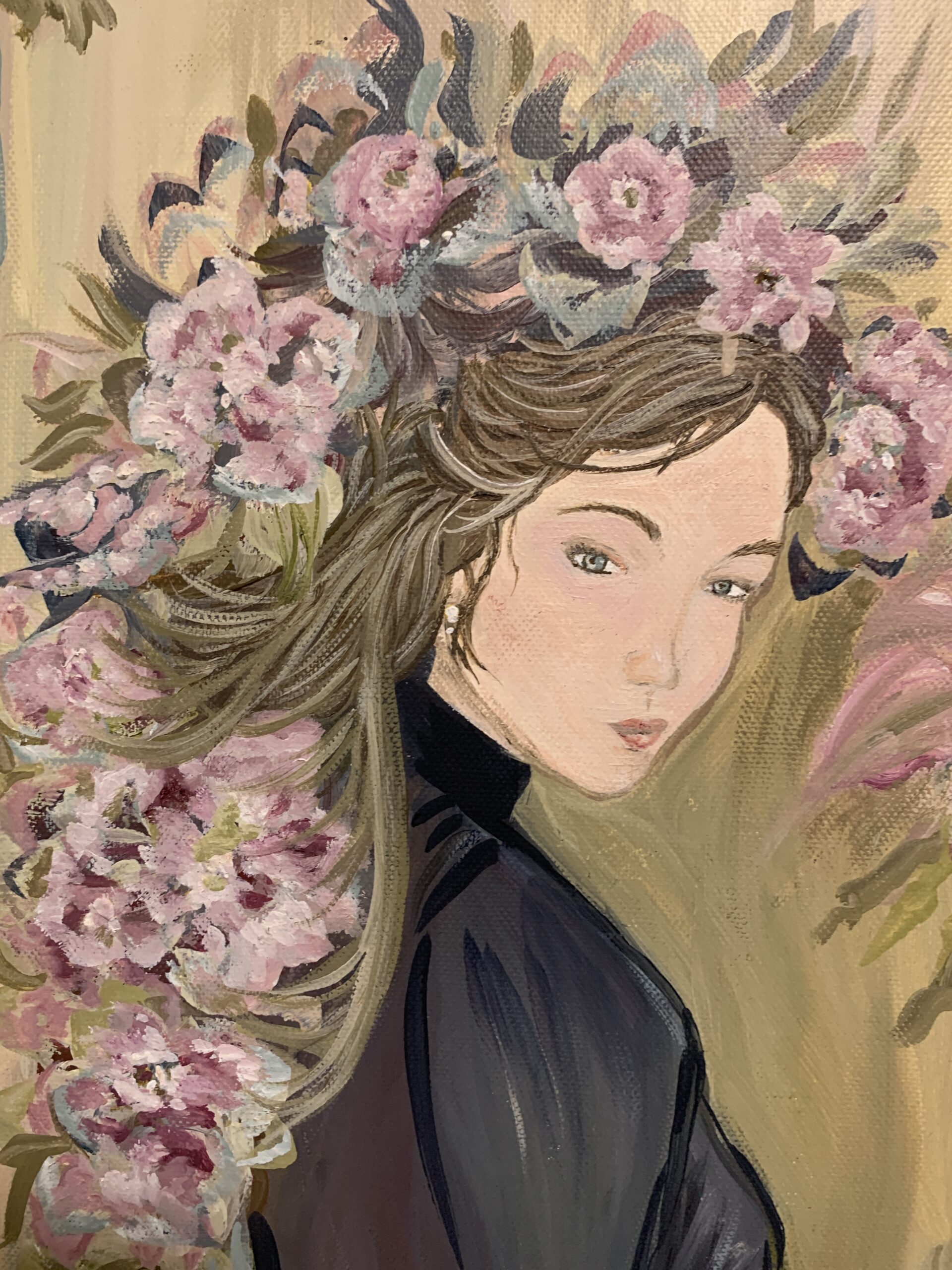 Ölgemälde auf Leinwand, Blumenmädchen, 40x60cm – Bild 2