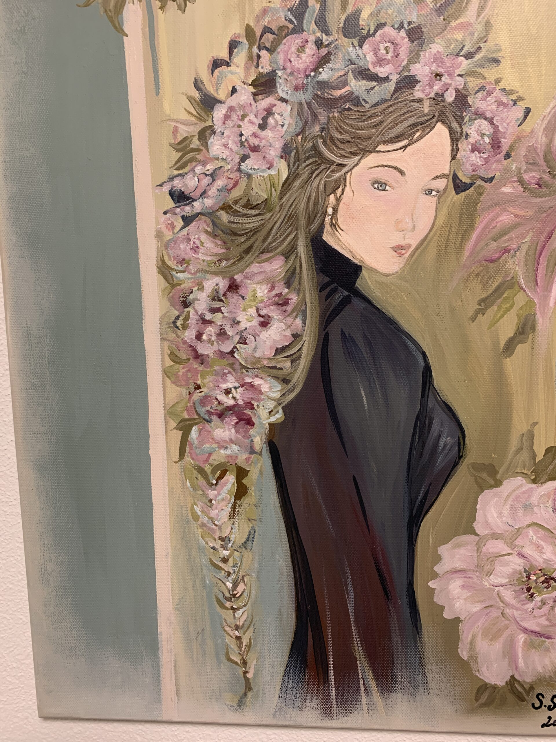 Ölgemälde auf Leinwand, Blumenmädchen, 40x60cm – Bild 3