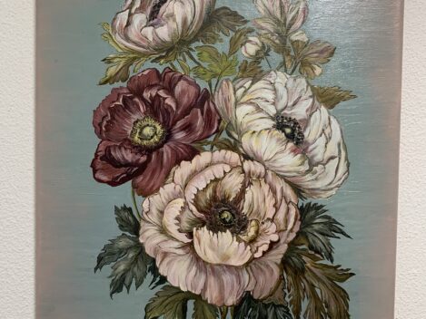 Ölgemälde Peonie auf Leinwand, 38x46cm