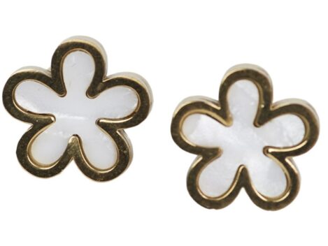 Ohrstecker Stella, weiss-goldfarbig