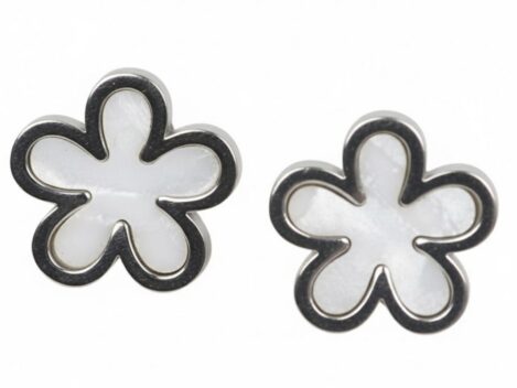 Ohrstecker Stella, weiss-silberfarbig