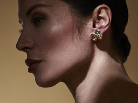 Ohrstecker Eva, pastell-gold