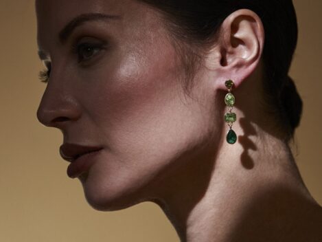 Ohrstecker Filippa, grün-gold