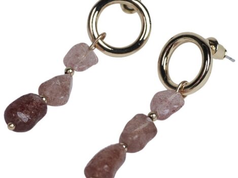 Ohrstecker Amber, pink-gold