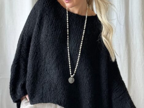 Indigo Jumper, schwarzer Pulli von Bypias