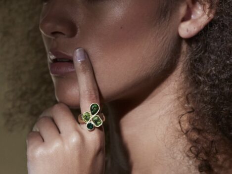 Ring Ava, grün-gold